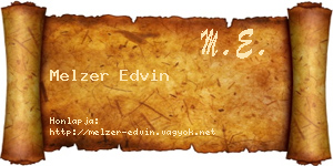 Melzer Edvin névjegykártya